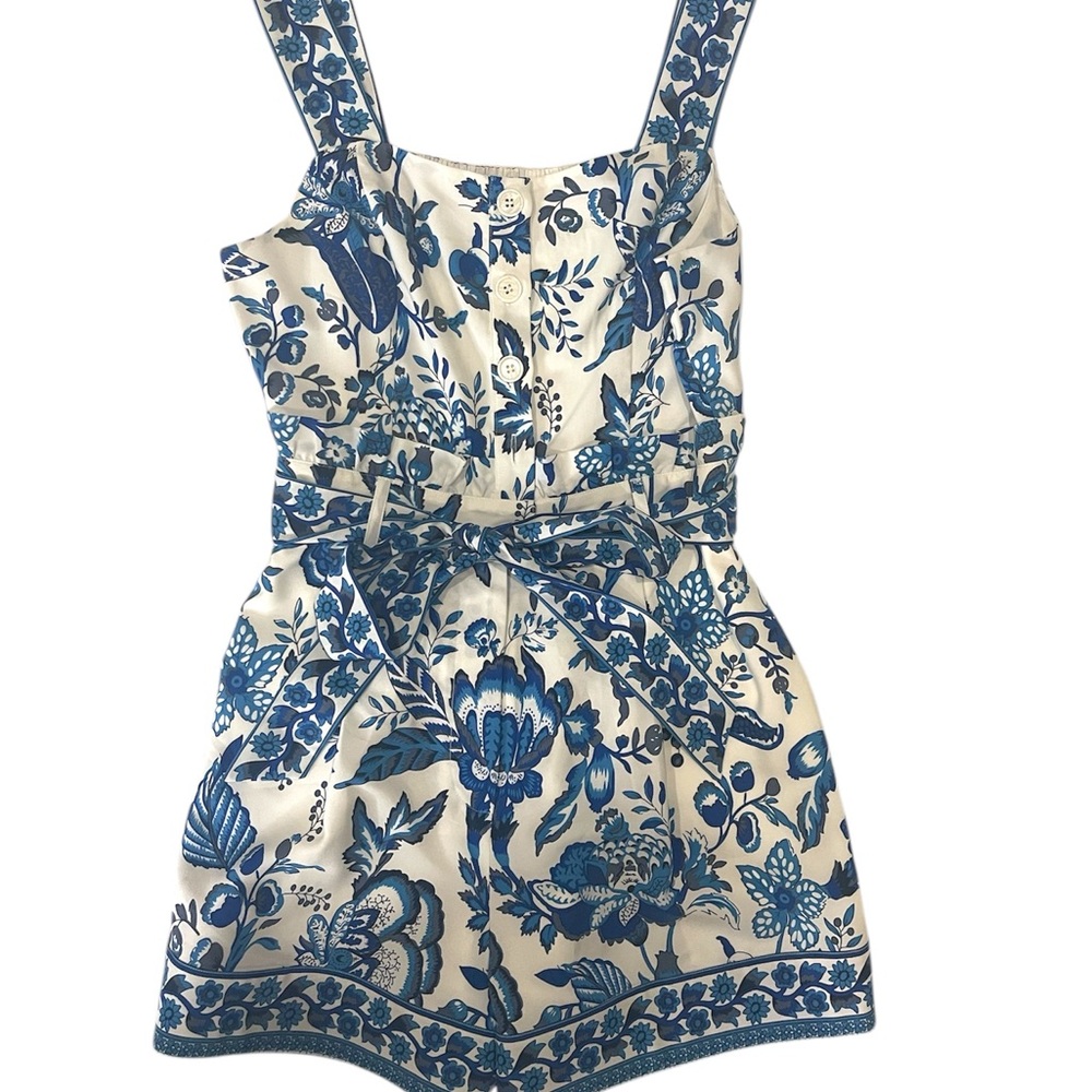 Sugarlips Floral Blue and White Romper
